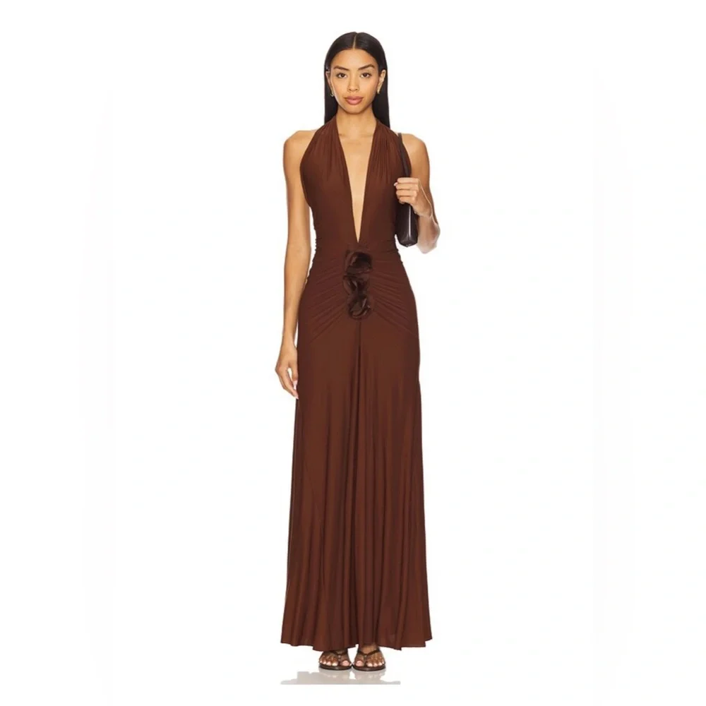 Deme by Gabriella Elida Dress in Chocolate Brown - Picture 2 of 8